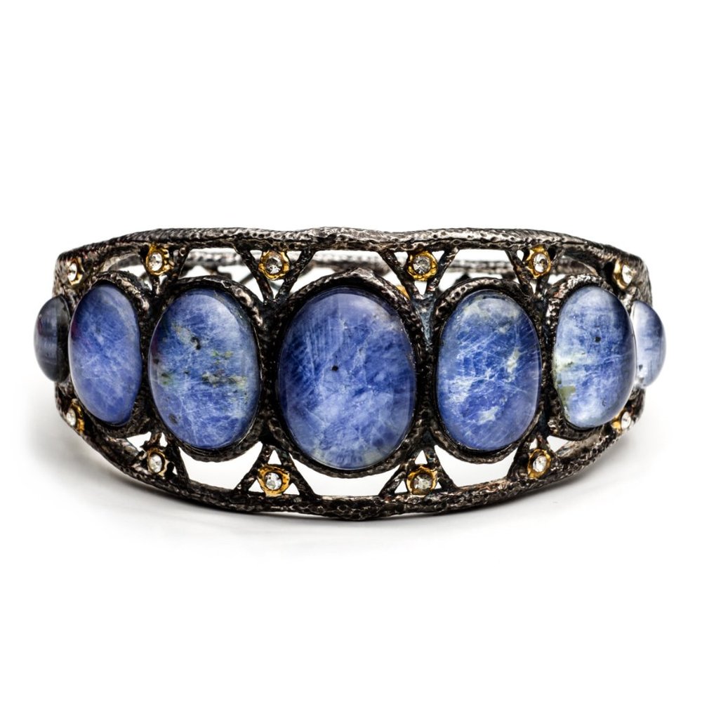 Large Hinged Ruthenium Bracelet